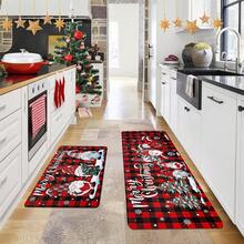 1/2/3 قطعة سجادة مطبخ عيد الميلاد سميكة بسماكة 0.47 بوصة/1.2 سم، ديكور عيد الميلاد بنمط الشريط الأحمر والأبيض، مضادة للإرهاق وغير انزلاقية وقابلة للغسيل لأرضية المطبخ بالمنزل (تمثال عيد الميلاد) - متعدد الألوان - مشاهدة 7