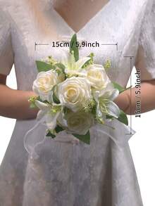 1 Bouquet Small Artificial Rose Wedding Bride & Bridesmaid Bouquet, Colorful Forest Theme Wedding Bouquet, Elegant Wedding Party Photo Decor Flowers, Christmas, Daily Gift