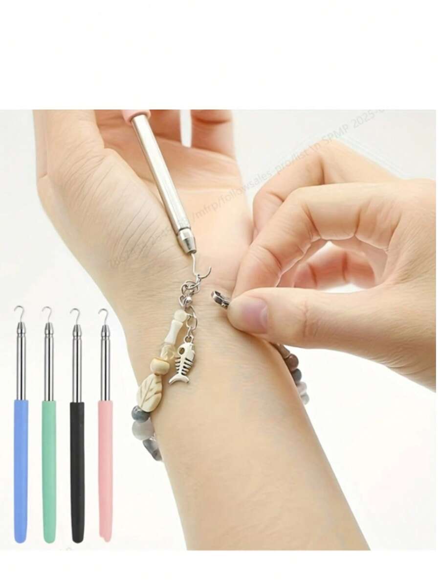 1pc Jewelry Bracelet Assist Tool, Odorless, Battery-Free - A Simple Jewelry Necklace Wearing Tool, Fashionable Metal Accessory, Beauty & Personal Care Styling Tool (Adjustable Length), Affordable Price, Christmas Gift, Cosmetic, Makeup Tool, Economical Good Item, Gift, Women Gift, Christmas Gift