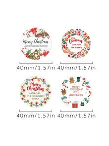 20/30/40/60pcs Personalized Christmas Stickers/Personalized Christmas Gift Labels/Santa Claus Gift Stickers/Merry Christmas Stickers/Christmas Labels/Christmas Gift Labels/Santa Claus Stickers/Envelope Seal Stickers/Personalized Christmas Stickers - Multicolor - View 8