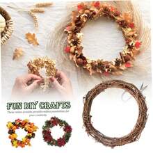 3pcs Natural Grapevine Wreath Rattan Wreath Dried Round Ring For DIY Christmas Craft, Front Door Wall Hanging, Wedding And Party Decor, Photo PropsTwig