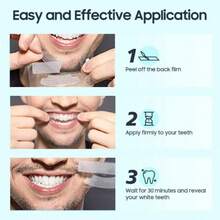 Tiras blanqueadoras de dientes, cuidado de la higiene oral, tiras blanqueadoras elásticas de doble cara, pastillas blanqueadoras, blanqueamiento de dientes en casa, kit de blanqueamiento, contiene xilitol, elimina manchas amarillas, manchas de café y vino tinto, regalo para el hogar y viaje Pasta de dientes - Azul - Ver 8