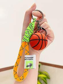 New Year Basketball Pendant, Sports Basketball Keychain, Bag Charm, Creative New Soft Rubber Basketball Keychain Accessory, Gift, Soft Rubber Sports Basketball Keychain, Mini Backpack Hanging Decoration, Fashionable Men, World Cup Basketball Keychain
