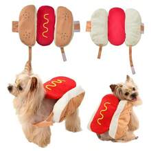 热狗服装，配芥末和番茄酱 - 可爱的腊肠犬服装，带按扣，柔软舒适，适合中小型宠物，易于穿脱，适合主题派对、看兽医、拍照 - 非常适合博美犬、吉娃娃、西施犬、贵宾犬 - 可爱的热狗服装，带按扣，耐用舒适，适合节日场合，非常适合小型犬。 - 彩色 - 查看 9