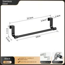 Suporte para toalhas de porta de armário (1 unidade) - Gancho compacto sem furos, ideal para cozinha, banheiro e armários - Perfeito para pendurar toalhas e panos de prato - Fácil instalação, organização de cozinha, armazenamento no banheiro, acessórios modernos para casa, utensílios de cozinha - Multicolorido - Ver 10