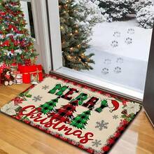 1/2/3pcs Thick 0.47inch/1.2cm Christmas Theme Kitchen Mat - Farmhouse Truck & Buffalo Plaid Design, Non-Slip, Stain Resistant, Machine Washable, Suitable For Home, Office, Laundry, Bathroom - Premium Flannel Surface With Memory Foam Backing - Multicolor - View 14