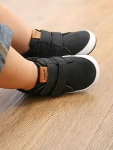 婴儿短靴 新生儿 男女款 婴儿 女孩 男孩 鞋 幼儿 羊毛 舒适 冬季 保暖 学步靴 - 黑色 - 查看 4