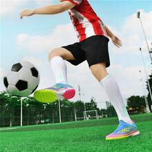 套穿式袜套鞋垫和无缝橡胶外底足球鞋 | 男士和青少年套穿式人造草坪足球鞋 | 适用于室内/室外训练的多地形足球/训练鞋 - 綠色 - 查看 6