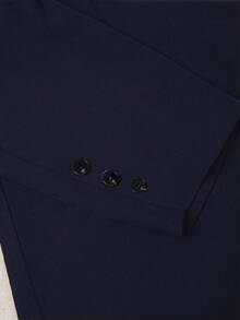 HOMEYEE Áo khoác nữ cổ ve dài tay có túi cổ điển thanh lịch thường ngày đi nghỉ chuyên nghiệp OL cỡ lớn, thích hợp cho mùa xuân, thu, đông - Màu xanh hải quân - Xem 5