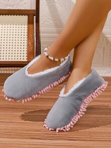 Cleaning Mop Slippers For Floor Cleaning House Mop Shoes Men And Women Washable Unisex Dusting Slippers Dirt Tool Supplies(Medium,Gray) - Grey - View 11