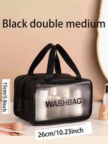 3pcs/Set Travel Makeup Bag, PVC Waterproof Toiletry Bag, Makeup Brush Organizer, Cosmetic Bag, Dry & Wet Separation, Holiday Travel Essentials, Perfume Case, Makeup Pouch, Multifunctional Luggage Bag Cosmetics, Skincare, Eyebrow Pencil, Powder Puff, Comb, Nail Polish, Manicure, Jewelry, Perfume, Stationery, Digital Product Storage, For Holiday Beach, Bathroom Collection, Bedroom Collection, Large Capacity