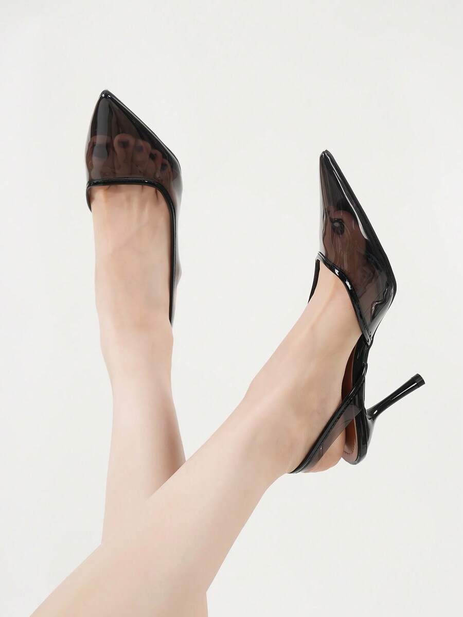 Pantofi cu toc înalt minimalisti pentru femei, culoare nud, cu vârful ascuțit, la modă, atrăgători, transparenti, cu toc piramidal, potriviți pentru petrecere, purtare zilnică, bal, vacanță, vară, tocuri înalte elegante, întoarcerea la școală, facultate, Halloween distinctiv, petrecere de Crăciun, noapte sexy