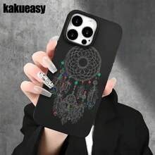 Fundas y carcasas protectoras para teléfono con diseño de colgante y orificios grandes, compatibles con phone 16 Pro Max, 16, 15 Pro, 14, 14 Plus/14 Pro Max, 13, 13 Pro, 12 Pro, 11/11 Pro Series. Regalos para cumpleaños y festividades - Negro - Ver 7