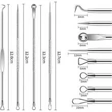 kit removedor de espinillas y puntos negros - Set de 8 Herramientas de Acero Inoxidable para Extraer Espinillas y Granos - Sacacomedones para Limpieza y Cuidado Facial - 1 - Ver 7