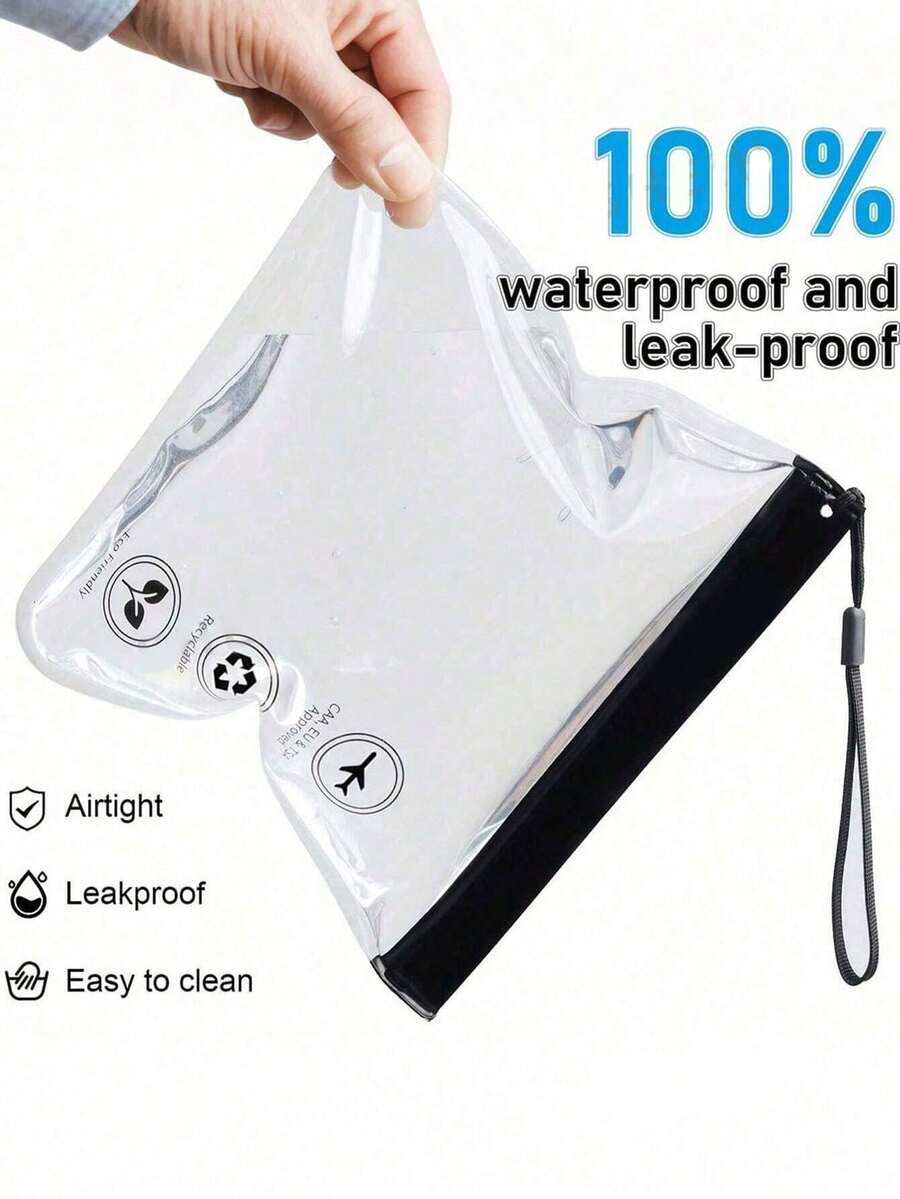 3 قطع/قطعة واحدة حقيبة أدوات تجميل شفافة للسفر، أكياس سوائل أمن المطار، حقائب اكسسوارات السفر، حقائب غسيل مقاومة للماء، ضروريات العطلات للرجال والنساء، أدوات مدرسية، حقيبة ضروريات السفر، حقيبة مستحضرات التجميل، حقيبة مكياج