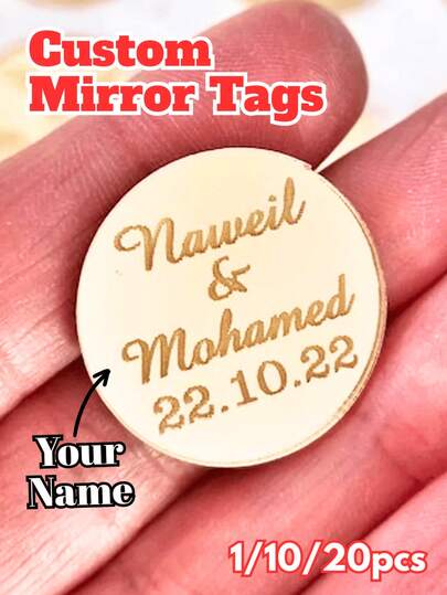 1/10/20-Piece Pack, Personalized Round Mirror Gift Tags, Acrylic Mirror Tags, Valentine's Day Tags, Personalized Gifts, Reception Souvenirs, Custom Acrylic Tags, Baby Shower Gifts, Custom Tags, Initial Name Tags, Baby Gifts, Reception Souvenirs, Acrylic Mirror Tags, Custom Acrylic Tags, Cake Ornaments, Rose Gold Tags, Acrylic Mirror, Name Tags, Personalized Gifts, Valentine's Day Tags, Valentine's Day