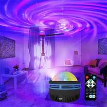 [Remote Control RGB Aurora Starry Sky Projector] LED Starry Sky Projector Night Light, With Remote Control And Voice Control RGB Aurora Northern Lights Effect, Multi-Color Desktop Decorative Lighting, Suitable For Bedroom, Living Room, With Non-Rechargeable Button Battery