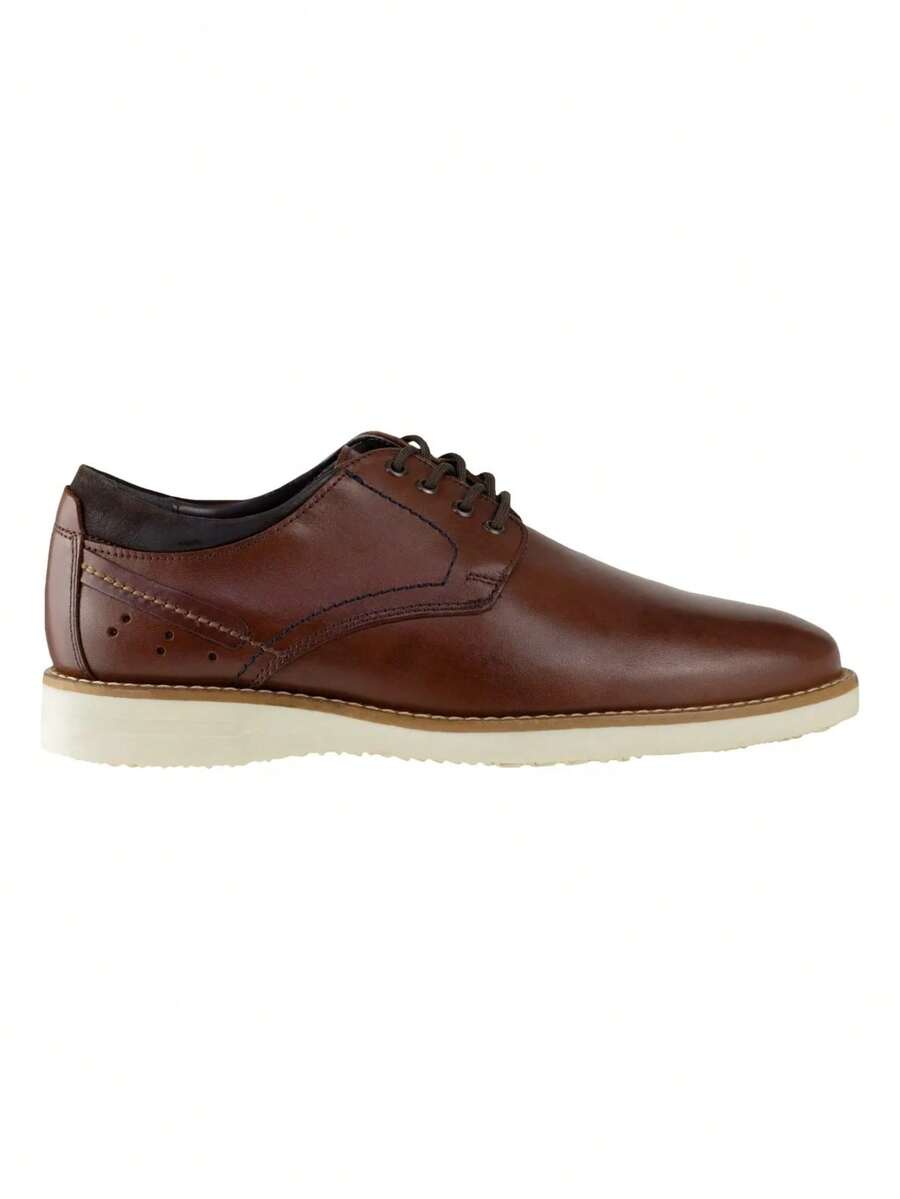 Zapato Derby De Hombre Confort Gino Cherruti Piel Café Premium Leather Dress Shoes For Men Stylish Comfortable Formal Footwear Classic Brown Office Shoes - Marrón - Ver 1
