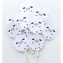 DLittle Sheep Cupcake Toppers 12 Pcs Little Lamb Cake Picks Birthday Decoration Party Supplies Neutral Baby Shower Themed10
