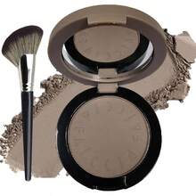 Cool Toned Contour Palette With Mirror, Taupe Contour Powder Fair Pale Light Cool Toned Skin, Nose Contouring Bronzer Powder With Face Brush - #灰色的 - 查看 2