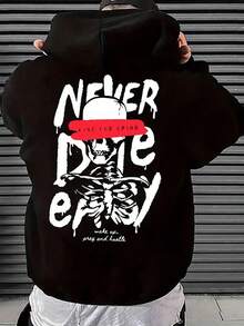 New Spring And Autumn Season Hoodie With Printed Hood,Fall Hoodies,Men's Fall Clothes,Street Wear,Halloween,Mens Hoodies,Y2k Clothes,Jesus Hoodie,Thanksgiving Day,Nightmare Before Christmas,Christmas - Black - View 1