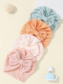 3/4/5件套婴儿新生儿帽子套装，打结针织帽，柔软舒适，适合0-6个月的婴儿男女宝宝。 - 彩色 - 查看 6