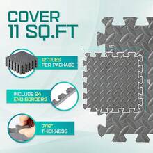 Gris - 12 pies cuadrados - 12 piezas