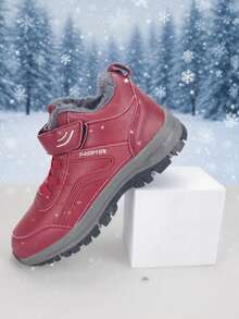 Botas de nieve casuales para otoño/invierno, adolescentes/estudiantes, botas de senderismo, botas de trekking, forro térmico, a prueba de frío, suela antideslizante resistente al desgaste, cierre de gancho y bucle conveniente (logotipo de gancho y bucle asimétrico, entrega aleatoria)