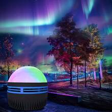 1pc Northern Lights Projector Lamp - Mesmerizing Night Light With 7 Modes & Remote, Dimmable LED Desk Lamp, USB Powered, Perfect For Halloween, Christmas, Bedroom, Gaming Room, Party - Ideal Holiday Gift