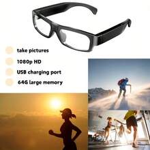 1pc Smart Glasses Camera 1080P Digital Video Recorder Camcorder Eye Protection DV Sports Action Camera For Traveling, Camping & Outdoor Activities, Adventure Gear, Modern Eyewear, Functional Design, Travel Recording, Compact Design, Highquality Lens, Sports Goggles, Content - màu đen - Xem 5