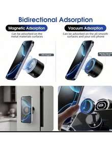 [Soporte de teléfono móvil con succión fuerte] Soporte magnético de succión de vacío de un solo botón para teléfono móvil, portátil y fácil de usar, succión fuerte, móvil, plegable y extensible, adecuado para vidrio de coche, pantalla de doble cara, adhesión compatible con iPhone, teléfono Android, regalo para cumpleaños, familia, amigos, accesorios de coche, soporte de teléfono de coche