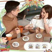 8 piezas/Set de posavasos de madera, adecuados para varios espacios comerciales, sala de estar, cocina, comedor, regalo, 1 set de 8 piezas, 200 sets de 1600 piezas - Multicolor - Ver 4