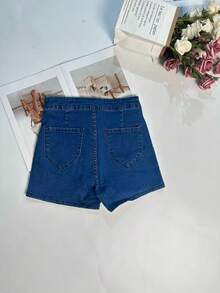 Quần short jean bó sát co giãn thoải mái dành cho nữ, thích hợp cho mùa hè. - Rửa trung bình - Xem 7