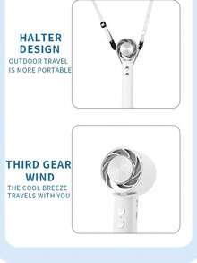Ventilateur mini USB à main à trois vitesses réglables, refroidissement rapide, capable de créer des motifs de fleurs de glace, ventilateur à main rafraîchissant, grande capacité de 2000 mAh, longue durée de vie de la batterie, petit ventilateur, ventilateur à suspendre au cou, faible bruit, convient pour le repos à l'intérieur, le cinéma, la regarder des films dans la chambre à coucher