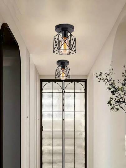 1/2pcs Creative Minimalist Ceiling Light, E27 Base, Suitable For Corridor, Kitchen, Bar, Counter, Entrance And Stairway Lighting (Bulb Not Included)