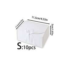 10 Stück/5 Stück/2 Stück - Weiße/Schwarze/Rosa/Braune Geschenkboxen mit Deckeln und Schleifen, geeignet für Brautjungfern-Einladungen, Hochzeiten, Geburtstaggeschenke, Baby-Duschen, Partys, Valentinstag-Geschenke, Verpackung, Geburtstage, DIY, Kosmetikaufbewahrung, Abschlussgeschenke, Hochzeitsfeier-Dekoration - Weiss - Übersicht 16