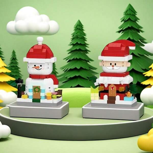 Christmas Santa Claus Mini Building Block Set, Suitable For Christmas Display, Winter House, Birthday Party Decoration, Collection Display, Birthday Or Christmas, New Year Gift