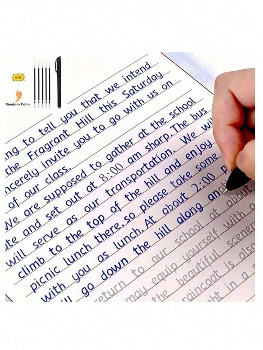 1 Sổ tay thư pháp tiếng Anh theo phong cách Hành Thủy Sổ tay thư pháp tiếng Anh theo dõi và luyện tập có rãnh (Bao gồm 1 bút + 5 ruột bút + Tay cầm bút) Sổ tay thư pháp tiếng Anh có rãnh Sổ tay luyện tập thư pháp phông chữ đẹp Đồ dùng học tập Đồ dùng học tập trở lại trường Đồ dùng trở lại trường Đồ dùng trở lại trường, Quà tặng Giáng sinh - Nhiều màu - Xem 1
