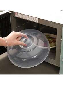 1pc Microwave Splash Guard - Universal Bowl/Dish Cover | Transparent Reusable Food Cover, Splatter Shield 1pc Microwave Oil Guard Round Plastic Bowl Lid With Handle, Food Preservation - Multicolor - View 3