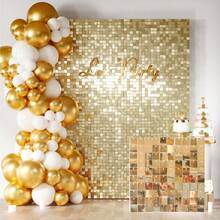 10 pezzi 30cm x 30cm Pannelli decorativi da parete lucidi, fondali con paillettes colorate, pannelli riutilizzabili e facili da installare, decorazioni per compleanni, feste, matrimoni, palcoscenici, San Valentino, Natale, Ringraziamento, regali, decorazione pareti domestiche