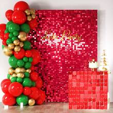 10 pezzi 30cm x 30cm Pannelli decorativi da parete lucidi, fondali con paillettes colorate, pannelli riutilizzabili e facili da installare, decorazioni per compleanni, feste, matrimoni, palcoscenici, San Valentino, Natale, Ringraziamento, regali, decorazione pareti domestiche