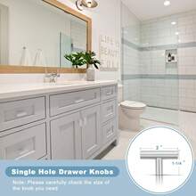 10 件橱柜把手拉丝镍橱柜把手，不锈钢单孔厨柜把手银色橱柜拉手，适用于厨柜和梳妆台，2 英寸总长度抽屉把手