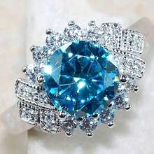 1pc Fashionable Cubic Zirconia Ring, Wedding Engagement Party Valentine's Day Gift For Women