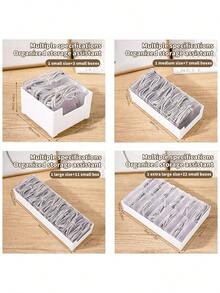 1 pieza Caja de almacenamiento de cable de datos con tapa, organizador de cajón de gran capacidad, organizador de cables de escritorio, adecuado para el hogar, la oficina, el aula, la residencia universitaria, la cocina, la división - Multicolor - Ver 7