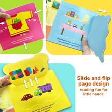 Bear's Tidy Up Time, Push-Pull Books, Busy Book, Preschool Habit Formation Picture Book, Cultivate Good Habits And Life Skills In Children, Children's Fun Mechanical Books, Educational Toy Books, Gift Christmas, Halloween & Birthday Present - Multicolor - View 8