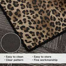 1Pc Large Large Leopard Print Area Rug - Brown & Black Animal Print, Non-Slip Backing, Machine Washable Easy Clean Floor Rug,  Rugs For Living Room, Bedroom Or Office, Sofa, Coffee Table, Kitchen, Bathroom, Balcony, Entrance Carpet, Apartment, Dormitory Decor - Durable Polyester Indoor/Outdoor Rug, Minimalist Style Rug, Coffee Table Rug, Decorative Rug, Home Decorators, Low Pile Carpet - Style 1 - View 7