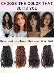 Women Water Wave Hair Extensions Clip 10inch/14inch Clip In Hair Extensions Natural Invisible Hair Piece Suitable Thinning Hair Increase Hair Volume - Multicolor - View 7