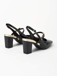 WHDXY 1 Pair Women's Square Toe Basic Slip-On High Heel Pumps, Sexy 7CM Chunky Heel Dress Shoes For Office, Flight Attendant, Formal Occasions - Black - View 6