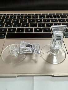5个透明吸盘夹，适用于办公室、客厅和商场 - 多功能吸盘夹，可用于门窗 - 可直接夹在桌面上 - 無色 - 查看 2