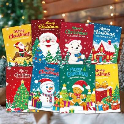 Christmas Themed Picture Book, Attention Training, Cartoon Coloring Book, Party Graffiti Book, Santa Claus, Reindeer And Snowman Patterns, Durable Paper | High-Definition Lines | Rich Patterns, Classroom And Back To School Season Rewards, Ideal Birthday Gifts.